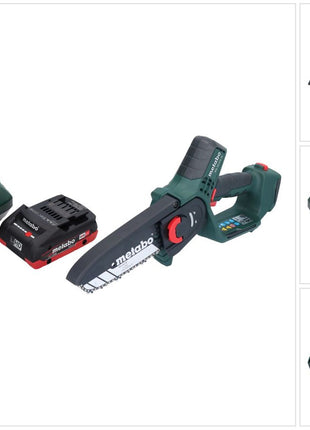 Metabo MS 18 LTX 15 cordless pruning saw 18 V 15 cm 5 m/s + 1x rechargeable battery 4.0 Ah + charger