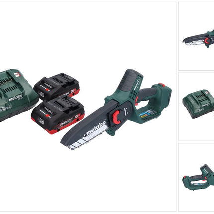 Metabo MS 18 LTX 15 Akku Gehölzsäge 18 V 15 cm 5 m/s + 2x Akku 4,0 Ah + Ladegerät