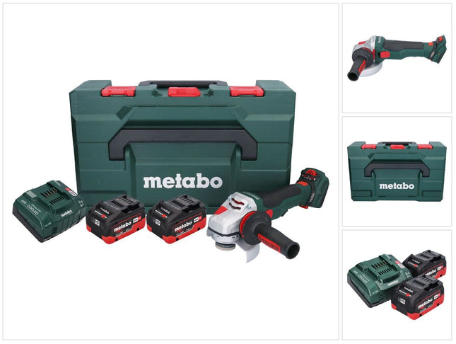 Metabo WVB 18 LTX BL 15-125 Smerigliatrice angolare rapida a batteria 18 V 125 mm senza spazzole + 2x batteria ricaricabile 8,0 Ah + caricatore + metaBOX