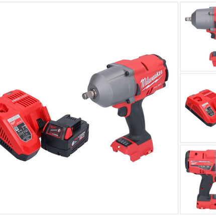 Milwaukee M18 FHIWF12-601 Akku Schlagschrauber 18 V 1356 Nm 1/2" Brushless + 1x Akku 6,0 Ah + Ladegerät