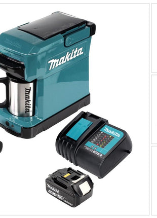 Makita DCM 501 RT coffee machine, battery-powered, portable + 1x 5.0 Ah battery & charger
