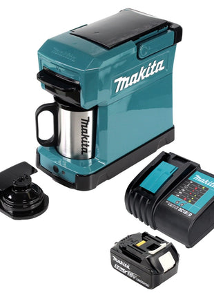 Makita DCM 501 RT coffee machine, battery-powered, portable + 1x 5.0 Ah battery & charger