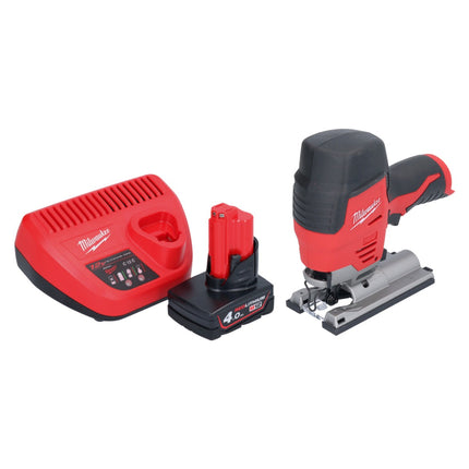 Milwaukee M12 JS-401 Scie sauteuse sans fil 12 V + 1x batterie 4,0 Ah + chargeur