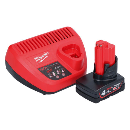 Milwaukee M12 JS-401 Scie sauteuse sans fil 12 V + 1x batterie 4,0 Ah + chargeur