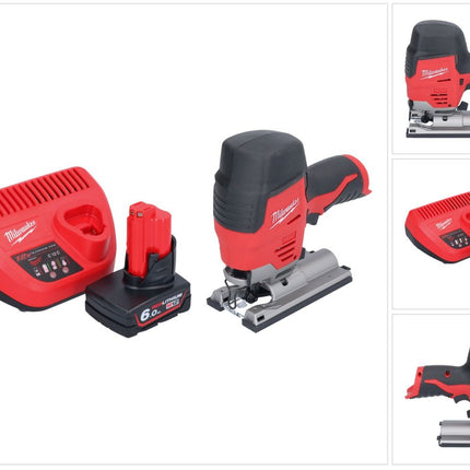 Milwaukee M12 JS-601 Scie sauteuse sans fil 12 V + 1x batterie 6,0 Ah + chargeur