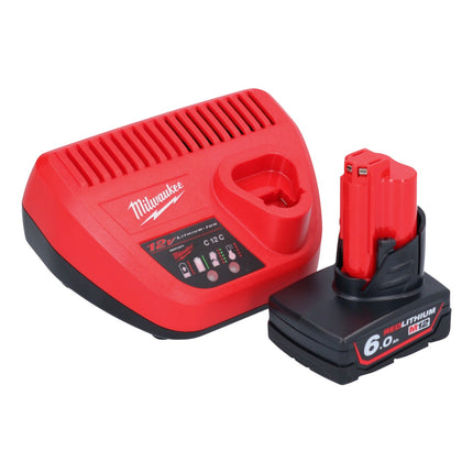 Milwaukee M12 JS-601 Scie sauteuse sans fil 12 V + 1x batterie 6,0 Ah + chargeur