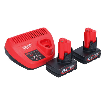 Milwaukee M12 JS-602 Scie sauteuse sans fil 12 V + 2x batterie 6,0 Ah + chargeur