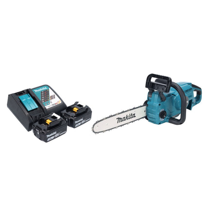 Makita DUC 357 RF2X2 Motosega a batteria 18 V 35 cm 7,7 m/s Brushless + 2x batteria 3,0 Ah + caricabatterie