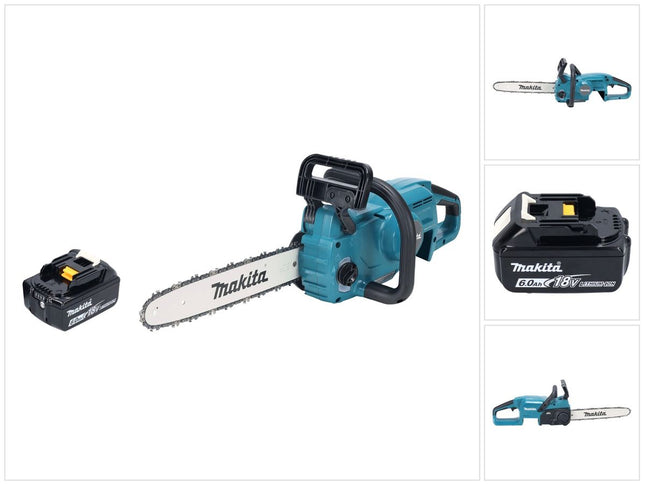 Makita DUC 357 GX2 Motosega a batteria 18 V 35 cm 7,7 m/s Brushless + 1x batteria 6,0 Ah - senza caricabatteria