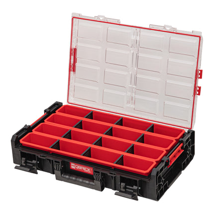 Qbrick System ONE Organizer XL 2.0 Long Bin empilable 582 x 387 x 131 mm 13,5 l IP66 avec 4 inlays et 12 séparateurs