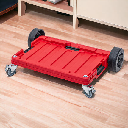 Qbrick System ONE Plate-forme de transport RED ULTRA HD Rouleaux de transport Plateau roulant 745 x 510 x 180 mm