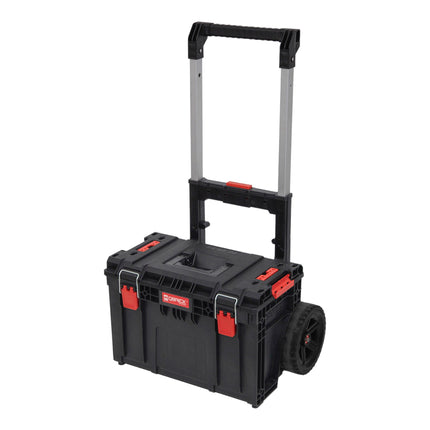 Qbrick System PRIME Chariot empilable 590 x 425 x 660 mm 37 l IP66 Capacité de charge de 100 kg avec double poignée télescopique en aluminium