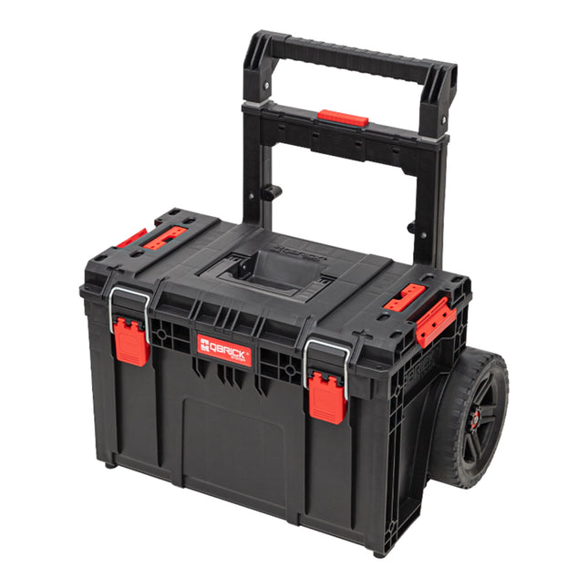 Qbrick System PRIME Chariot empilable 590 x 425 x 660 mm 37 l IP66 Capacité de charge de 100 kg avec double poignée télescopique en aluminium