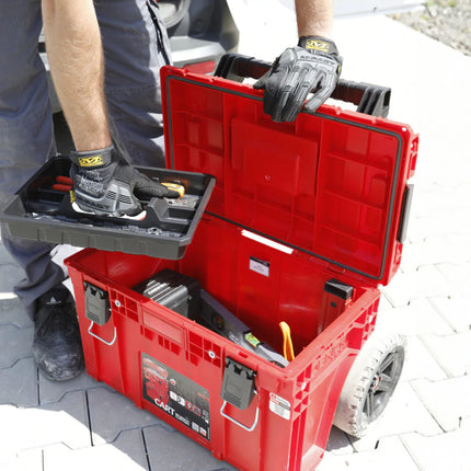 Qbrick System PRIME Cart RED ULTRA HD Impilabile su misura 590 x 425 x 660 mm 37 l IP66 100 kg di portata con doppio manico telescopico in alluminio