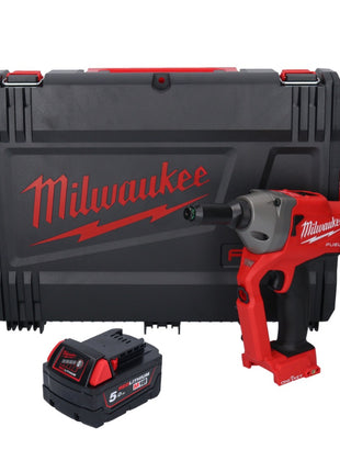 Milwaukee M18 ONEFPRT-501X Riveteuse sans fil 18 V 20 kN Brushless + 1x batterie 5,0 Ah + HD Box - sans chargeur