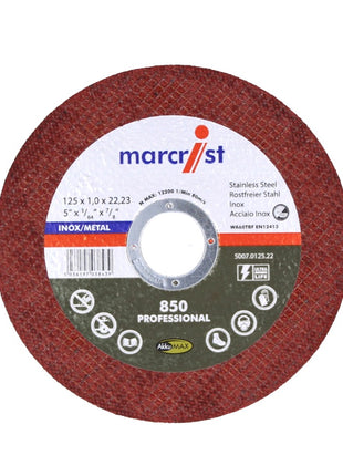 Marcrist 850 Inox Special disco da taglio ultrasottile 10 pezzi 115 x 1,0 x 22,23 mm ( 5007.0125.22 ) per smerigliatrici angolari