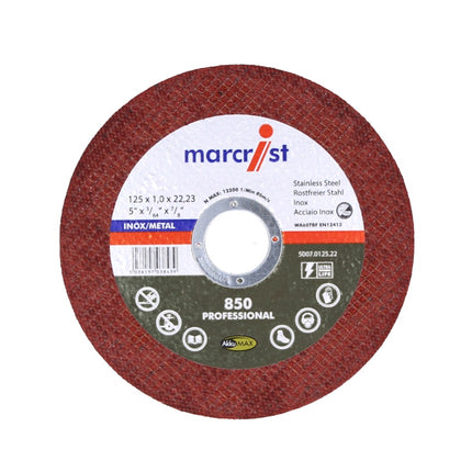Marcrist 850 Inox Special disco da taglio ultrasottile 10 pezzi 115 x 1,0 x 22,23 mm ( 5007.0125.22 ) per smerigliatrici angolari