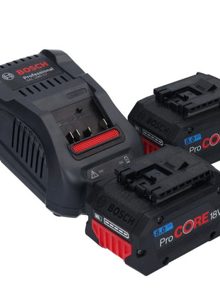 Bosch GBL 18V-750 Professional Akku Gebläse 18 V BITURBO Brushless + 2x ProCORE Akku 8,0 Ah + Ladegerät