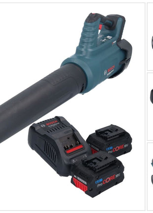 Bosch GBL 18V-750 Professional Akku Gebläse 18 V BITURBO Brushless + 2x ProCORE Akku 8,0 Ah + Ladegerät
