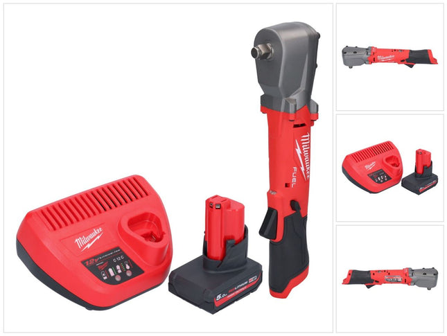 Milwaukee M12 FRAIWF12-501 Visseuse d'angle sans fil 12 V 1/2" 270 Nm Brushless + 1x batterie 5,0 Ah + chargeur