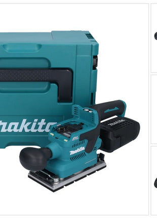Makita DBO 381 ZJU Ponceuse vibrante sans fil 18 V 93 x 185 mm Brushless + Makpac - sans batterie, sans chargeur