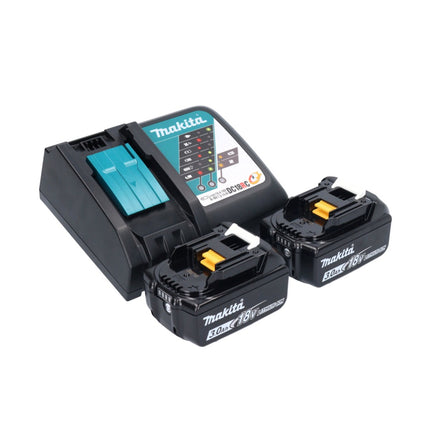 Makita DBO 381 RFJU ponceuse orbitale sans fil 18 V 93 x 185 mm sans balais + 2x batterie 3,0 Ah + chargeur + Makpac