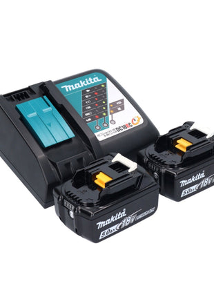 Makita DBO 381 RTJU 18 V 93 x 185 mm Vibrofinitrice a batteria senza spazzole + 2 batterie da 5,0 Ah + caricabatterie + Makpac