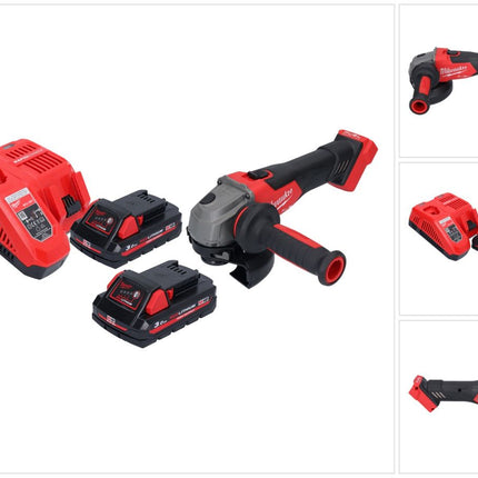 Milwaukee M18 FSAG125X-302 Meuleuse d'angle sans fil 18 V 125 mm Brushless + 2x batterie 3,0 Ah + chargeur