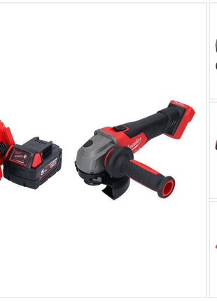 Milwaukee M18 FSAG125X-501 cordless angle grinder 18 V 125 mm brushless + 1x rechargeable battery 5.0 Ah + charger