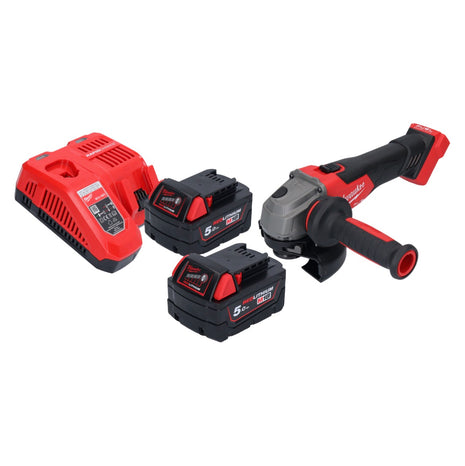 Milwaukee M18 FSAG125X-502 Smerigliatrice angolare a batteria 18 V 125 mm brushless + 2x batteria 5,0 Ah + caricabatterie