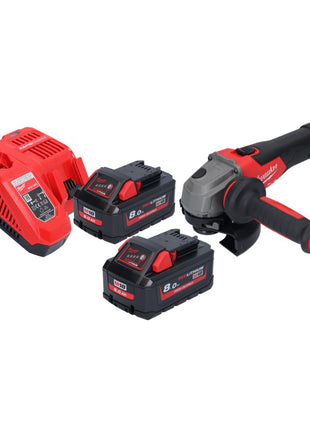 Smerigliatrice angolare a batteria Milwaukee M18 FSAG125X-802 18 V 125 mm brushless + 2x batteria 8,0 Ah + caricabatterie