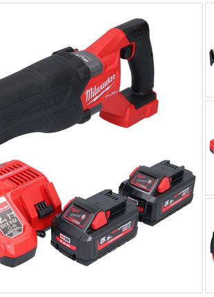 Milwaukee M18 FSZ-552 cordless Recipro reciprocating saw 18 V brushless + 2x battery 5.5 Ah + charger