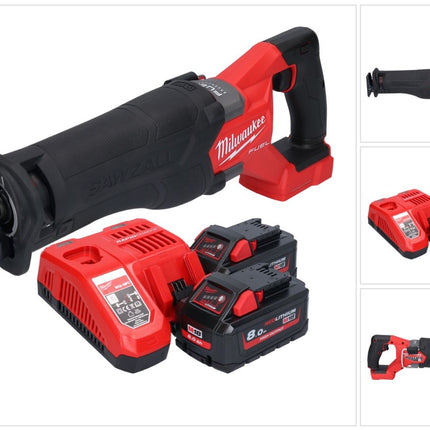 Milwaukee M18 FSZ-802 Akku Recipro Säbelsäge 18 V Brushless + 2x Akku 8,0 Ah + Ladegerät