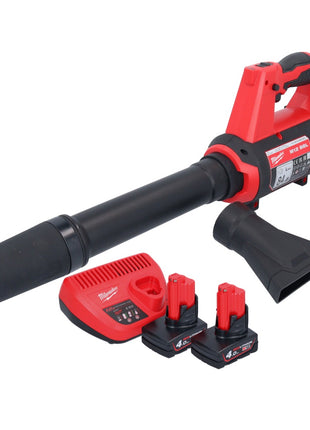 Milwaukee M12 BBL-402 Akku Gebläse 12 V + 2x Akku 4,0 Ah + Ladegerät