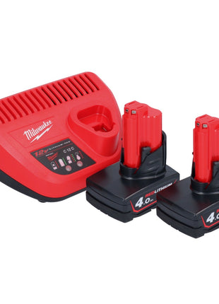 Milwaukee M12 BBL-402 Akku Gebläse 12 V + 2x Akku 4,0 Ah + Ladegerät