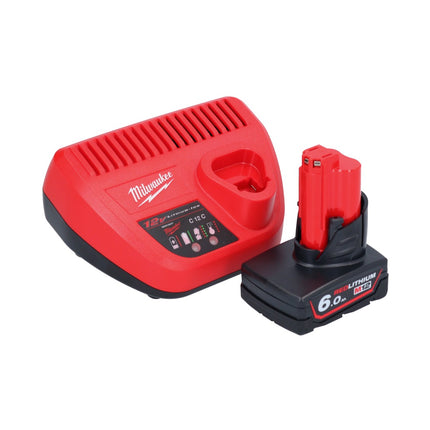 Souffleur sur batterie Milwaukee M12 BBL-601 12 V + 1x batterie 6,0 Ah + chargeur