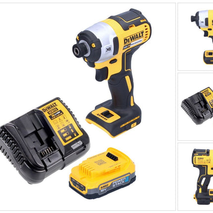 DeWalt DCF 887 E1 Akku Schlagschrauber 18 V 205 Nm 1/4" Brushless + 1x Akku 1,7 Ah + Ladegerät