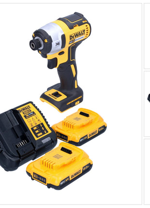DeWalt DCF 887 D2 Clé à choc sans fil 18 V 205 Nm 1/4'' Brushless + 2x batterie 2,0 Ah + chargeur