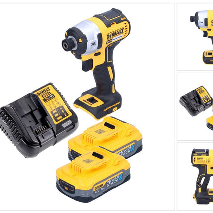 DeWalt DCF 887 H2 Akku Schlagschrauber 18 V 205 Nm 1/4" Brushless + 2x Akku Powerstack 5,0 Ah + Ladegerät