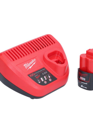 Milwaukee M12 PCSS-201 Coupe-tubes inox sans fil 12 V 12 - 28 mm + 1x batterie 2,0 Ah + chargeur