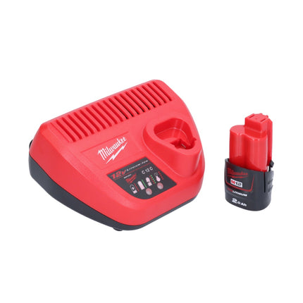 Milwaukee M12 PCSS-201 tagliatubi a batteria in acciaio inox 12 V 12 - 28 mm + 1x batteria ricaricabile 2,0 Ah + caricatore