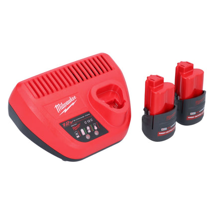 Milwaukee M12 PCSS-252 Akku Edelstahl Rohrabschneider 12 V 12 - 28 mm + 2x Akku 2,5 Ah + Ladegerät