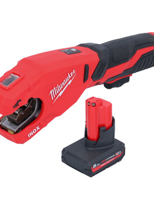Milwaukee M12 PCSS-501 cordless stainless steel pipe cutter 12 V 12 - 28 mm + 1x rechargeable battery 5.0 Ah - without charger