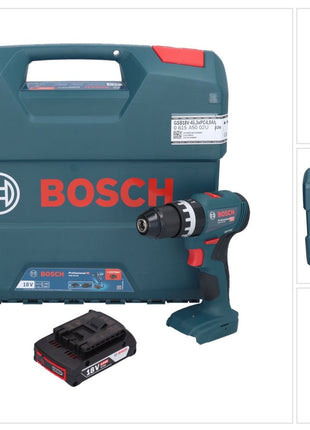 Bosch GSB 18V-45 Professional Perceuse-visseuse à percussion sans fil 18 V 45 Nm Brushless + 1x batterie 2,0 Ah + L-Case - sans chargeur