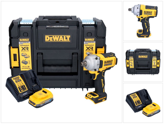 DeWalt DCF 892 E1T Clé à choc 18 V 813 Nm 1/2'' Brushless + 1x batterie 1,7 Ah + chargeur + TSTAK