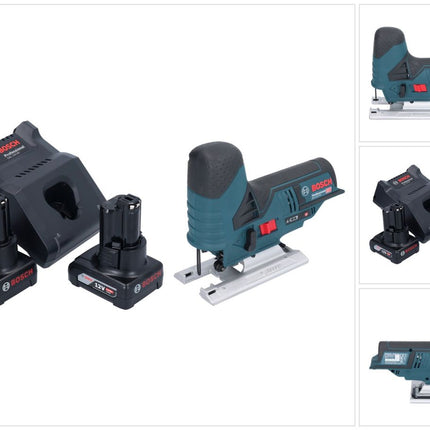 Bosch GST 12V-70 Professional Scie sauteuse sans fil 12 V 70 mm + 2x batterie 6,0 Ah + chargeur