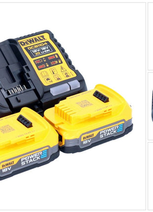 DeWalt DCB 1104 E2 Battery Starter Set 12 V / 18 V 2x batteria Powerstack 1,7 Ah + caricatore DCB 1104