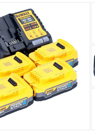 DeWalt DCB 1104 E4 Battery Starter Set 12 V / 18 V 4x batteria Powerstack 1,7 Ah + caricatore DCB 1104
