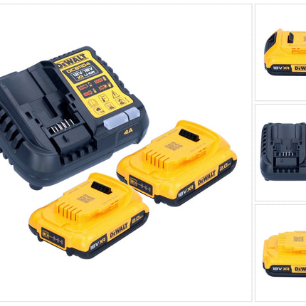DeWalt DCB 1104 D2 kit de démarrage 12 V / 18 V 2x batterie 2,0 Ah + chargeur DCB 1104
