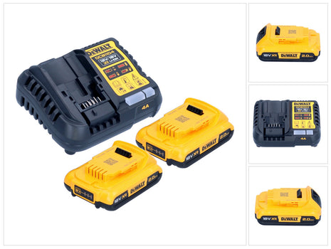 DeWalt DCB 1104 D2 Battery Starter Set 12 V / 18 V 2x battery 2.0 Ah + DCB 1104 charger